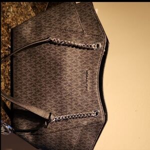 Michael Kors Gray Textured Tote Bag